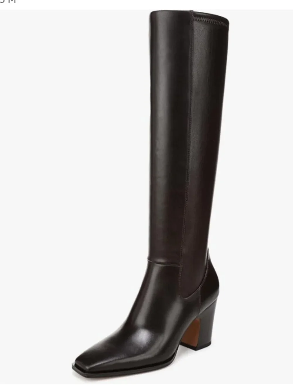 Franco Sarto Womens Jonie Square Toe Zip Tall Brown Leather Boots 10 M Wide Calf